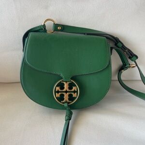 Tory Burch Emerald Green Crossbody with Gold Logo